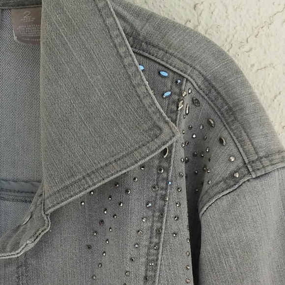 Chico's Jackets & Blazers - Chico's Grey Jean Jacket Medium